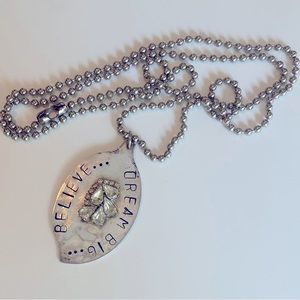 19” Silver Ball Chain w/ hand stamped Believe/Dream